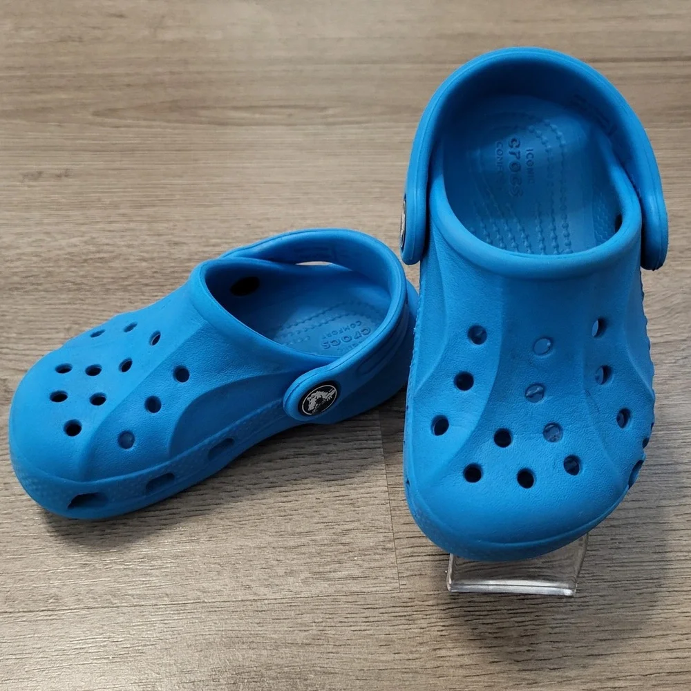 Crocs Baya Clog Blue Kids Size 7 Slip On Water Shoes Comfort Sandals Lightweight